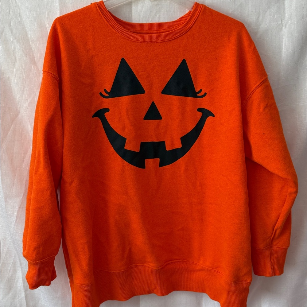 Orange Pumpkin Face Sweatshirt